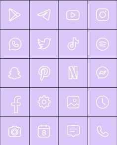 the icons are white on a purple background