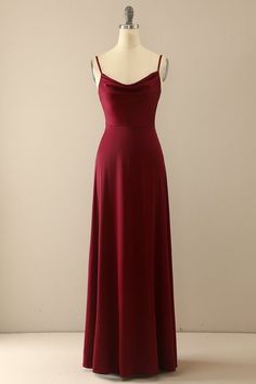 burgundy simple long bridesmaid prom dress Burgundy Ball Dress, Burgundy Bridesmaid Dress, Burgundy Aesthetic, Burgundy Bridesmaid Dresses Long, Prom Dress Pictures, Dark Red Dresses, Prom Inspo, Burgundy Bridesmaid, Simple Prom Dress