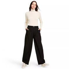 Leg Work, Nili Lotan, Black And White Colour, Women's Wardrobe, Sleek Look, Casual Fits, Wide Leg Trousers, Designer Collection