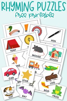 the printable rhyming puzzles for kids