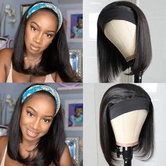 UNice Affordable Headband Wig for Women Machine Made Human Hair Wigs Bob Straight Hair 150% Density Short Straight Bob Wigs,New Style Bob Headband Wig, Easy to Wear, Natural Looking. Bandeau Wig, Bob Straight, Whatsapp Text, Half Wig, Wigs Short, Remy Hair Wigs, Headband Wig, Short Human Hair Wigs, Short Hair Wigs