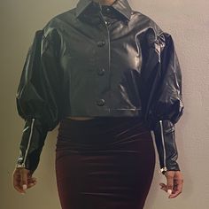 Tease Me Baby Leather Jacket From Fashionnova Fitted Collared Outerwear For Party, Fitted Collared Party Outerwear, Trendy Collared Biker Jacket For Fall, Trendy Fitted Cropped Jacket For Streetwear, Trendy Collared Biker Jacket For Spring, Chic Collared Outerwear For Party, Chic Collared Party Outerwear, Chic Spring Leather Jacket For Streetwear, Trendy Fitted Collared Cropped Jacket