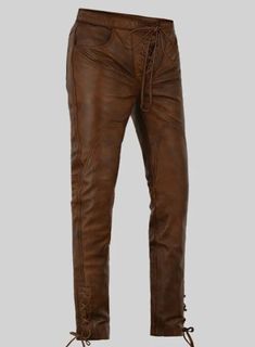 DESCRIPTION OF THE PRODUCT * Genuine leather of high quality and softness. * Vintage Brown pant and a motorcycle pant * High quality winter pant and Biker Style Pant * Soft polyester lining. * This Pant stitching is of the greatest quality. * It'll be the greatest leather Pant you've ever owned. This leather trouser is really cosy, soft, and pleasant, The brown leather pant constructed of vintage-inspired leather. This leather pant is not pre-made. They are fully hand-crafted with meticulous att Lace Up Leather Pants, Brown Leather Pants, Biker Pants, Pants Gift, Mens Leather Pants, Motorcycle Pants, Party Pants, Leather Pants Women, Lace Pants