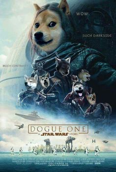 a movie poster for the star wars film dogue one with many dogs on it