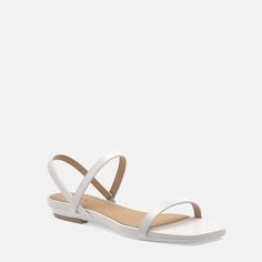 The Miranda is a Sandal-meets-Pashionista style with a barely-there look and feel. Featuring a square toe front, open back and thin straps, this easy breezy shoe will be your go-to day to night style in the warmer weathered seasons. Comfortable Wedding Heels, White Stiletto Heels, Flat Sandals Wedding, White Stilettos, White Block Heels, Weather Seasons, Night Style, Classic Heels, Wedding Sandals