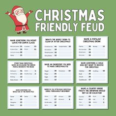 the christmas friendly fud game is shown in green and has an image of santa on it