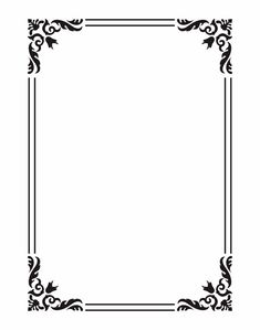 a black and white square frame with an ornate design on the border, it is isolated from