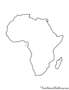 the outline of africa on a white background