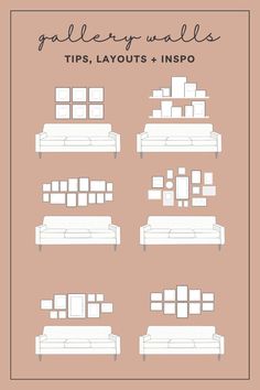 an info sheet showing different types of couches and loveseats in various sizes