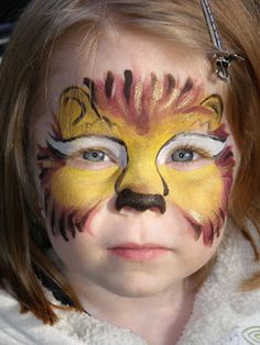 Lion face paint Lion Face Paint Easy, Lion Face Paint, Lion Birthday Party, Cheetah Party, Lion Party, Lion Birthday, Lion Mask, Leo Birthday, Zoo Party