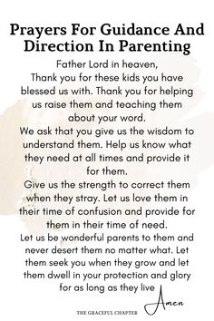 prayer for guidance and direction in parenting