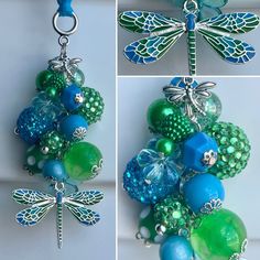 the dragonfly charm is made from glass beads