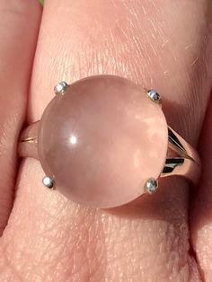 Rose Quartz Ring Size 8.75 - Morganna’s Treasures Rose Quartz Ring, Love Rose, Quartz Ring, Unconditional Love, Romantic Love, Sterling Silver Ring, Belly Button Rings, Anger, Rose Quartz