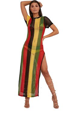 PRICES MAY VARY. 100% Cotton Pull On closure Reggae Concert Outfit, Dancehall Outfits, Rasta Dress, Rihanna Work, Knitted Maxi Dress, Knitted Jumper Dress, Black Jeans Outfit, Dance Club, Club Dress