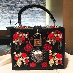 We Are Obsessed With This Beautiful Bag!! The Details Are So Elegant And Feminine Embellished Top Handle Bag, Luxury Embroidered Handheld Shoulder Bag, Embroidered Top Handle Shoulder Bag, Chic Embroidered Crossbody Shoulder Bag, Luxury Embroidered Crossbody Bag, Chic Embroidered Handheld Shoulder Bag, Elegant Satchel Shoulder Bag With Floral Embroidery, Elegant Embroidered Top Handle Satchel, Chic Embroidered Shoulder Bag For Shopping