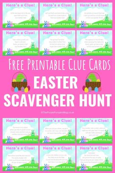 printable easter scavenger hunt cards for kids to use in the classroom or at home