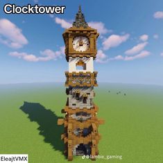 the clock tower is made out of lego blocks