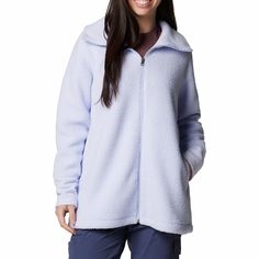 Stay cozy and warm with this women's Columbia Blue Point Creek Zip Front Fleece Jacket.Click on this WOMEN'S GUIDE to find the perfect fit and more! Stay cozy and warm with this women's Columbia Blue Point Creek Zip Front Fleece Jacket.Click on this WOMEN'S GUIDE to find the perfect fit and more! FEATURES Optional stand collar Long sleeves Zipper front UnlinedFIT & SIZING Lightweight 30-in. length from shoulder to hem Designed to hit just below the waistFABRIC & CARE Polyester Machine wash Impor Blue Point, Columbia Blue, Stay Cozy, Outerwear Coats, Fleece Jacket, Stand Collar, Front Zipper, Fabric Care, Gender Female