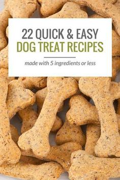 dog treats with the title 22 quick & easy dog treat recipes made with 5 ingredients or less