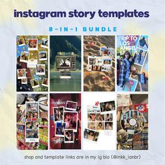 the instagram story templates bundle includes 8 - in - 1 photos and text