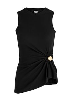 Long Description#Info & Care# Loewe stretch-cotton tank Ribbed, round-neck, designer-engraved pebble embellishment, gathered details, asymmetric hem Slips on 97% cotton, 3% elastane Machine wash #Size & Fit# Length shoulder to hem: 24.5 inches/ 62cm Midweight Slim fit Model is 5'9"/ 175cm and wears a size small Loewe Clothes, Loewe Tank Top, Loewe Outfit, Loewe Top, Button Tank Top, Stella Mc, Outfit Top, Cotton Crop Top, The Embrace