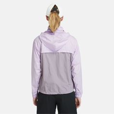 This stylish women's windbreaker offers great coverage when you're out in the elements, with the added benefit of anti-UV properties, so you can rest assured you're safe from the sun's harmful rays. It also has an adjustable hem with cordlock to keep the elements out, a stowable hood and it's windproof. Fall Purple Nylon Windbreaker, Spring Windproof Windbreaker For Sports, Spring Windproof Sports Windbreaker, Spring Sports Windproof Windbreaker, Purple Outdoor Outerwear For Spring, Purple Fall Windbreaker For Sports, Purple Nylon Outerwear For Outdoor, Purple Fall Sports Windbreaker, Spring Breathable Outerwear For Outdoor Activities