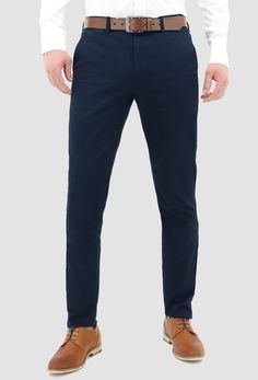 Slim Fit Navy Chino by Daniel Hechter Product Code: DH490-11 The Details: Comfort Stretch Fabric / Slim Leg / Side Pockets / Twin Rear Welt Pockets / Slim Fit / Belt Loop / Zip Fly with Button Closure / An all round trouser for parties, business, and formal occasions. Care: 97% Cotton, 3% Spandex / Machine Washable Navy Chinos Men Outfits, Formal Clothes For Men, Business Formals, Men Work Outfits, Business Casual Men Work, Navy Chinos, Office Casual Outfit, Slim Chinos, Daniel Hechter