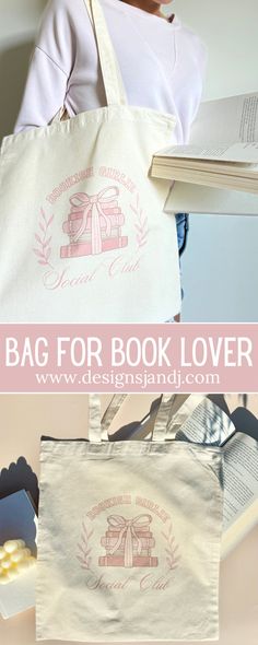 a bag for book lover is sitting on a table