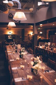 a long table is set up with place settings