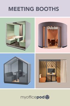 four different types of booth booths with the text meeting booths