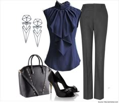 Business Casual Wear for Women in 30's | Casual Outfits Fashion Design School, Casual Wear Women, Office Attire, Grey Pants, Business Casual Outfits, Business Attire, Womens Casual Outfits, Work Attire, Work Clothes