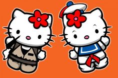 an image of two hello kitty characters