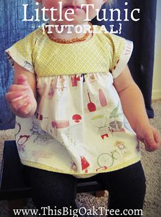 Tunic Pattern Free, Tunic Tutorial, Big Oak Tree, Baby Tunic, Girls Clothes Patterns, Toddler Top, Baby Skirt, Baby Sewing Patterns