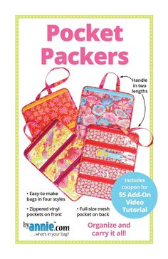 an instruction book on how to make pocket bags