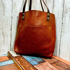 Portland Leather, Beautiful Brown, Soft Real Leather, Smells Of Leather. Never Carried. Medium Bags, Leather Bags, Womens Tote Bags, Real Leather, Portland, Carry On, Leather Bag, Leather, Women Shopping