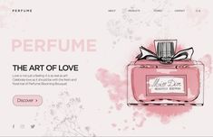 the perfume website is designed to look like it has been painted in pink and black