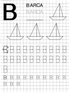 the letter b worksheet with numbers and shapes