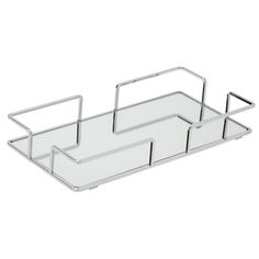 three glass trays with handles on each side and one holding two compartments for food