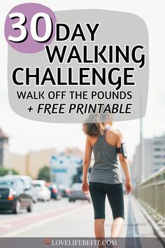 Free printable walking challenge Walk Off Weight 30 Day, Walking Challenge 30 Day Treadmill Workouts, Walking Plan To Lose 20 Pounds, Walking Challenge Ideas, Better Me Walking Plan, Free Walking Workout, Walking Plan For Fat Loss, Free Walking Plans, Exercise Challenge 30 Day Beginner