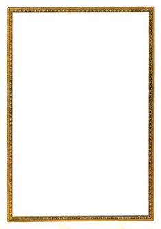 an ornate gold frame on a white background