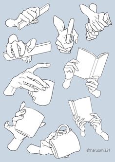 an image of hands holding books and pointing them at the viewer's fingernails