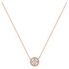 Princess Cut Halo Round Pendant Necklace in 18k Rose Gold / White Gold / Yellow Gold. Delicate Minimal Necklace made of 18k solid gold available in three color gold. Natural genuine round cut diamond, each diamond is hand selected by me to ensure quality and set by a master setter in our studio. Diamond charm attached to a dainty gold chain it would be perfect to wear at almost any occasion and a perfect gift for loved ones. "ALL OUR ITEMS ARE ELIGIBLE FOR FREE SHIPPING AROUND THE WORLD" "AVAILABLE IN WHITE GOLD, YELLOW GOLD, ROSE GOLD COLOR" "THIS ITEM IS LISTED AS 18K GOLD IN THIS LISTING, PLEASE WRITE A NOTE TO US ABOUT YOUR REQUIRED GOLD COLOR WHEN YOU ORDER, SINCE 1st Dibs SYSTEM DOESN'T SHOW GOLD COLOR" - IF YOU NEED THIS ITEM IN 10K GOLD, PLEASE WRITE US A MESSAGE ABOUT 10K GOLD COL Necklace Diamond Pendant, Necklace Princess, Princess Cut Halo, 1st Dibs, Halo Necklace, Minimal Necklace, Round Pendant Necklace, Necklace Diamond, Rose Gold White