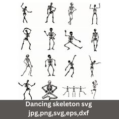 dancing skeletons svg clipart