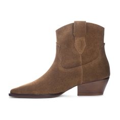 Nothing's sweeter than suede. Featuring a tapered block heel, pointed toe, and understated pull straps, the Califa Casual Bootie is a cowboy-inspired instant classic with a city-slicker finish that's sure to bring out the bandit in you. By Chinese Laundry Leather Suede Upper & Manmade Materials Pull-Up Tabs 1.75" Heel Western Style Heeled Boots For Fall Workwear, Western Block Heel Boots For Fall, Western Style Low Heeled Boots For Fall, Western Low Heeled Boots For Fall, Western Low Heel Boots For Fall, Western Heeled Boots With Heel Pull Tab For Fall, Western Pointed Toe Heeled Boots For Fall, Suede Snip Toe Heeled Boots For Fall, Spring Pointed-toe Heeled Boots For Ranch