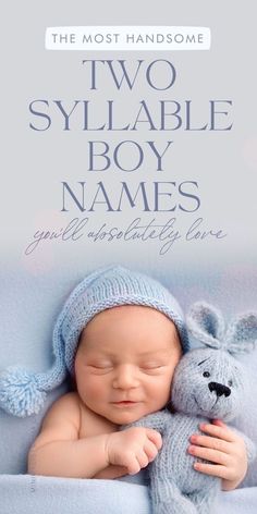 The cutest two syllable boy names - whether you love more rare baby names or modern baby names, these 2 syllable boy names are *exactly* on trend but many are still timeless! (SAVE to your baby boy names / boy name ideas board to come back to!)