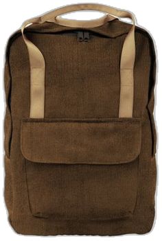 a brown backpack with tan straps