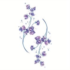 the letter s is made up of purple flowers