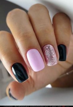 Cute February Nails Black, Bright Nails Inspiration, Very Short Manicured Nails, Nails For A Dark Purple Dress, Late February Nails, Simple February Nails Short, Nexgen Nails Ideas, February Dip Nails Ideas, Two Colour Nails