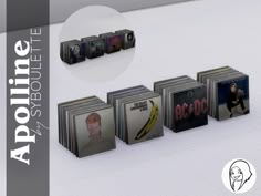 an assortment of cd's are shown with the same cover design as each album