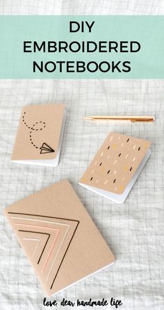 diy embroidered notebooks are easy to make